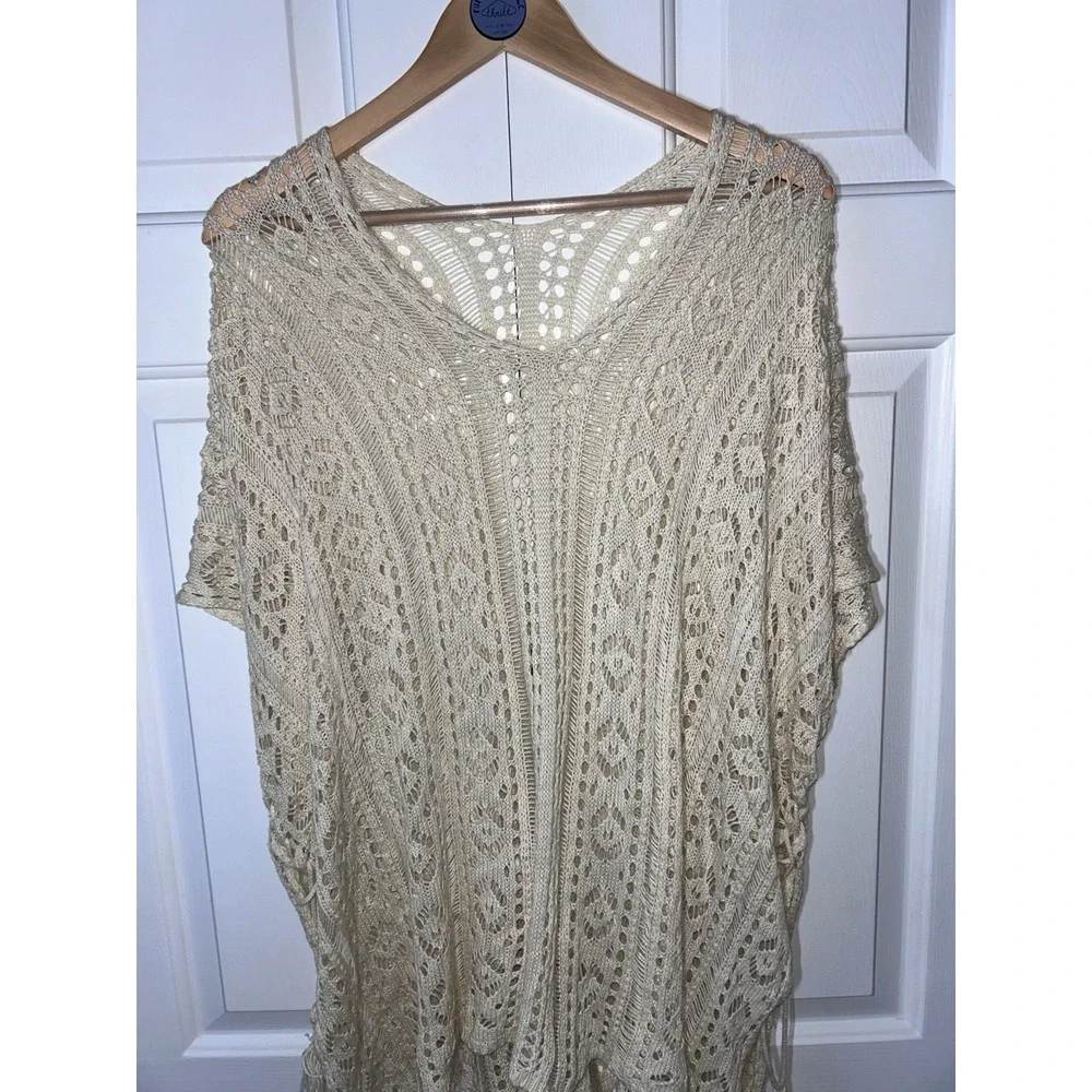 Womens‎ Crochet Cover Up Swim Top One Size Pool Beach Boho Festival